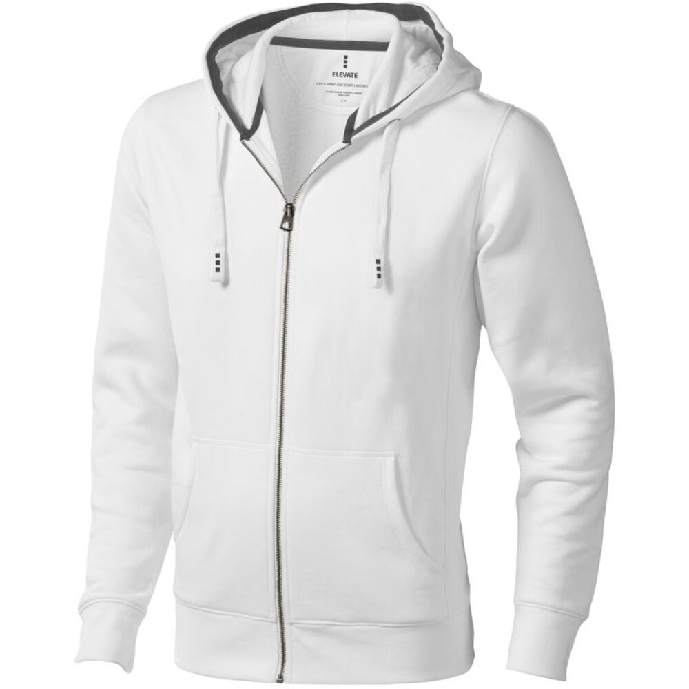 Elevate Mens Arora  Full Zip Sweater / White